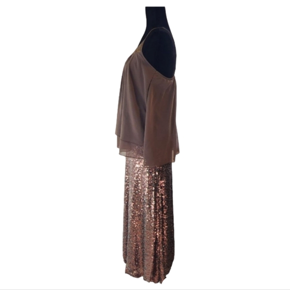 NEW Women's Mossimo Copper Green & Gold Petite Tank Top and Gold Sequined Maxi - Picture 3 of 9